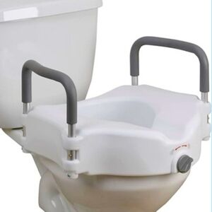 Drive medical raised toilet seat with removable arms 5” height